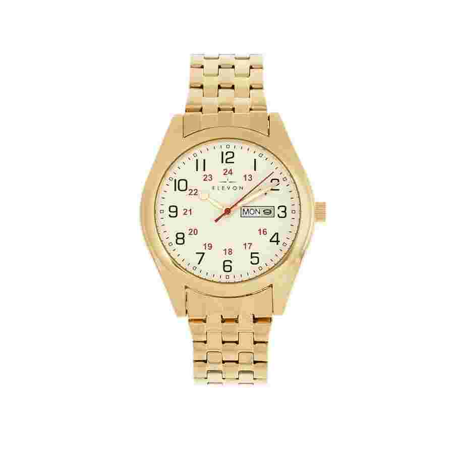 Elevon Gann White Dial Yellow Gold-tone Men's Watch ELE106-5
