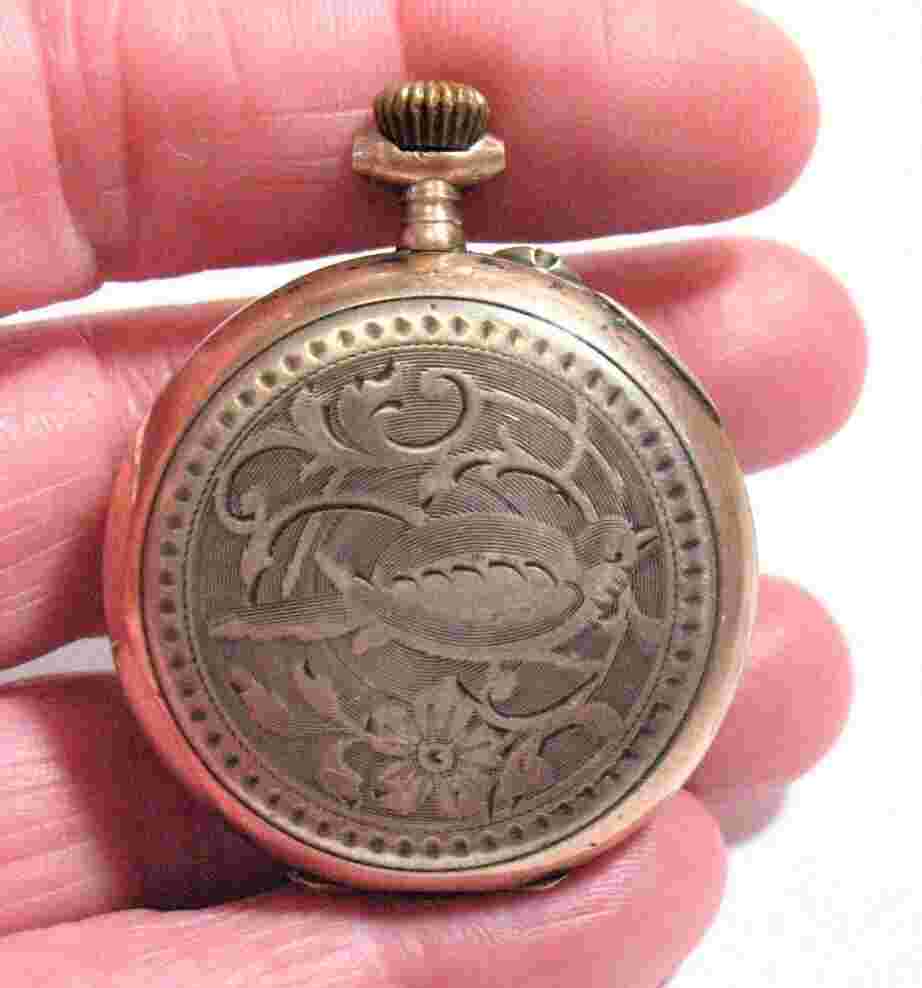 ANTIQUE GALLONE POCKET WATCH 0,800 Silver case PARTS REPAIR