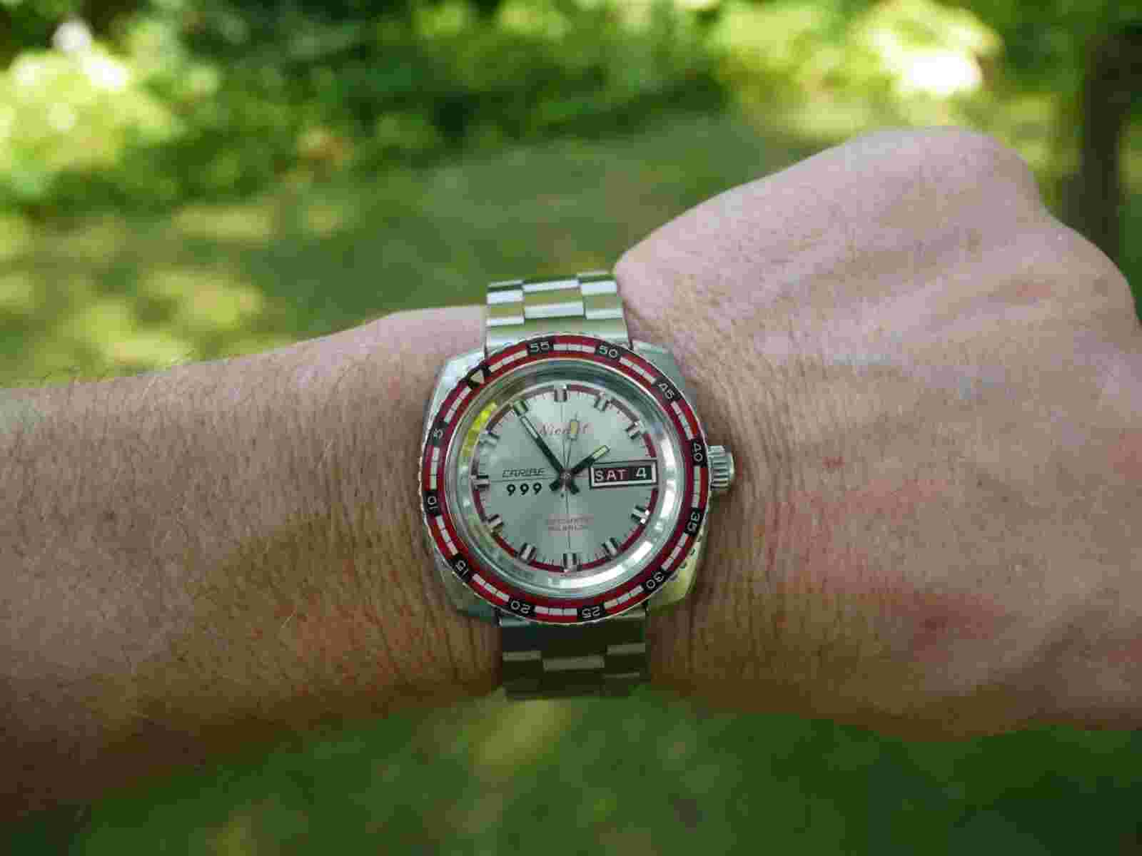 Vintage, Nicolet, Caribe 999, Day/Date, Stainless, Automatic, Rotating Bezel