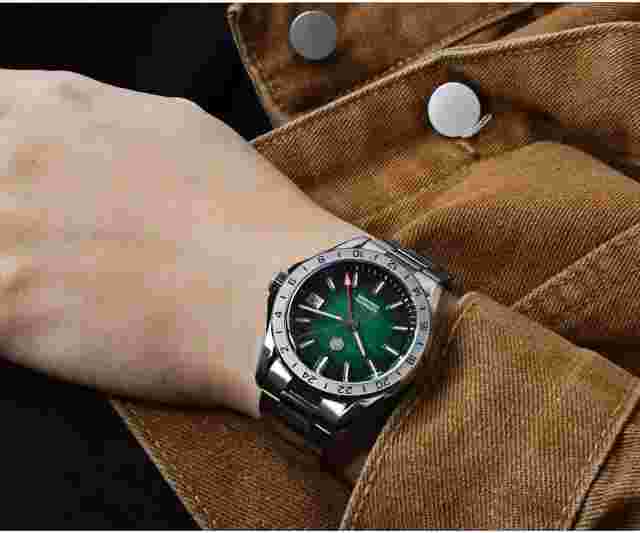 New 2024 San Martin Green Sand GMT Watch 39mm Automatic Steel 100M Seiko NH34