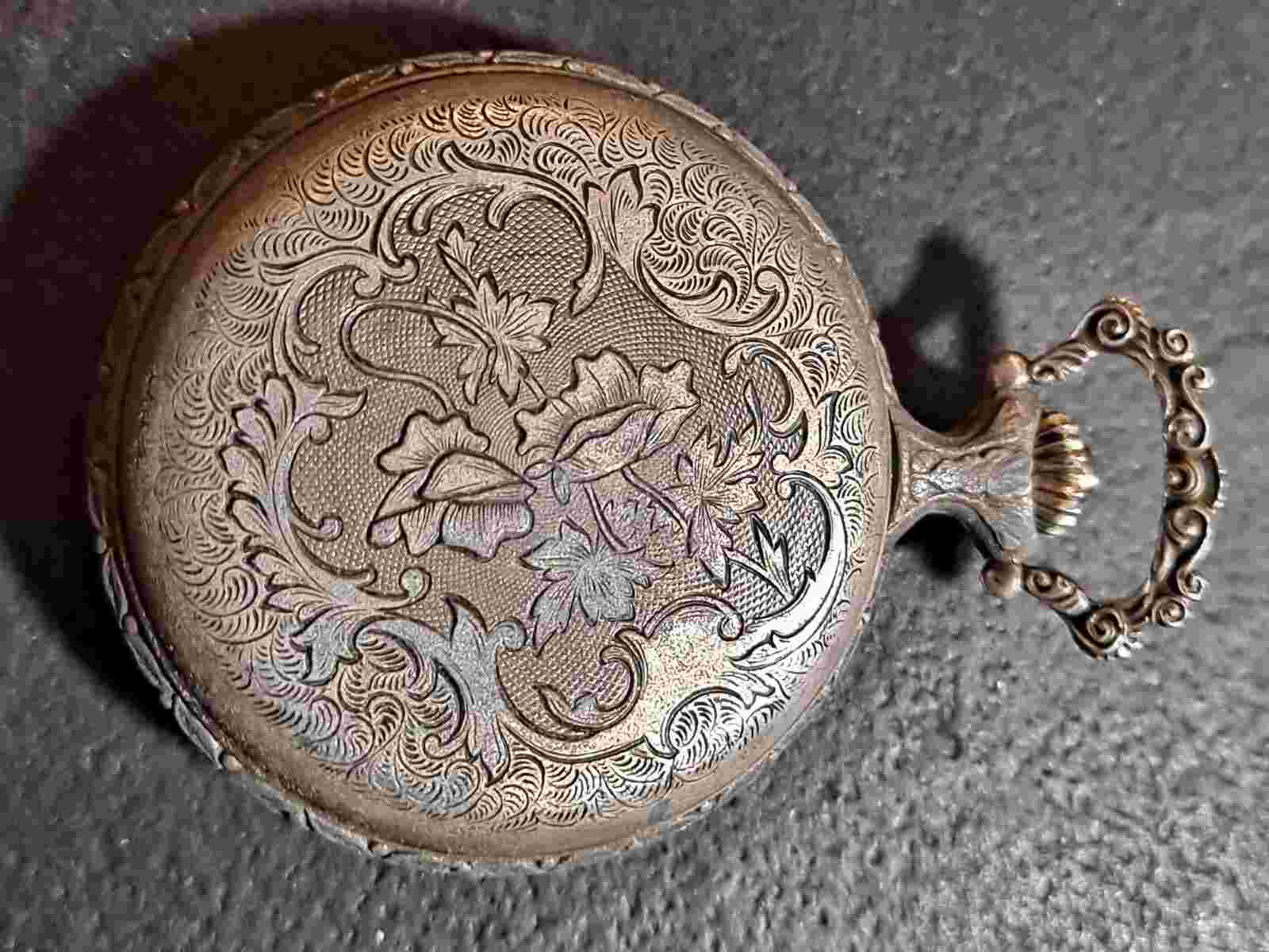 Vintage Belle Suisse Pocket Watch Deer Hunting Scene Winds Runs!