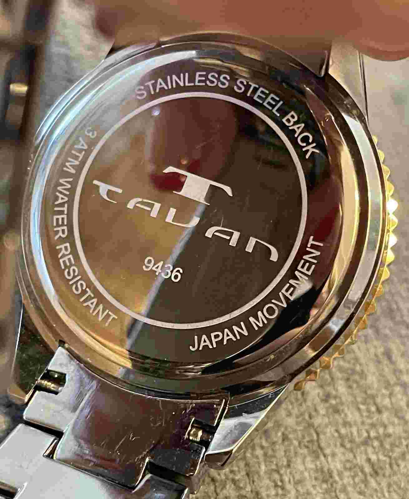 Tavan Charlotte Ladies Black Mother of Pearl Dial Watch