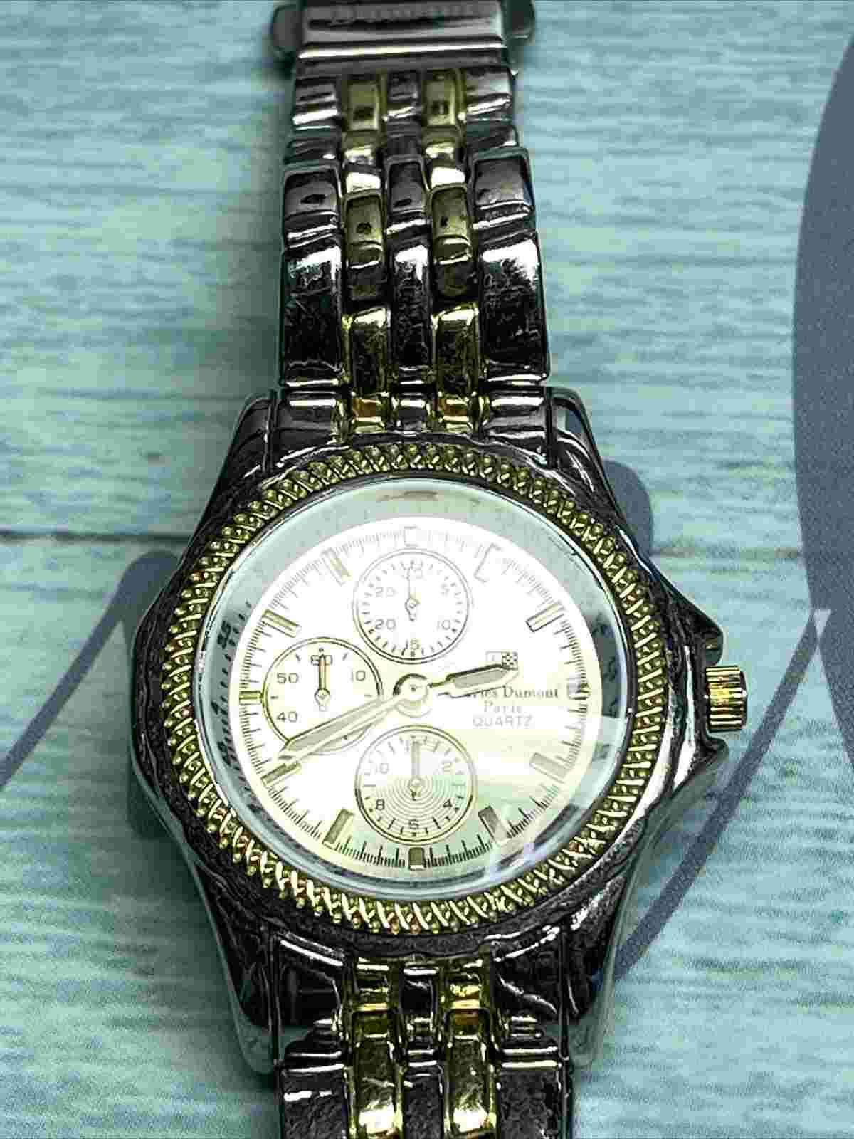 LADIES TWO TONE CHARLES DUMONT PARIS CHRONO WATER RESISTANT WATCH MB-6883L