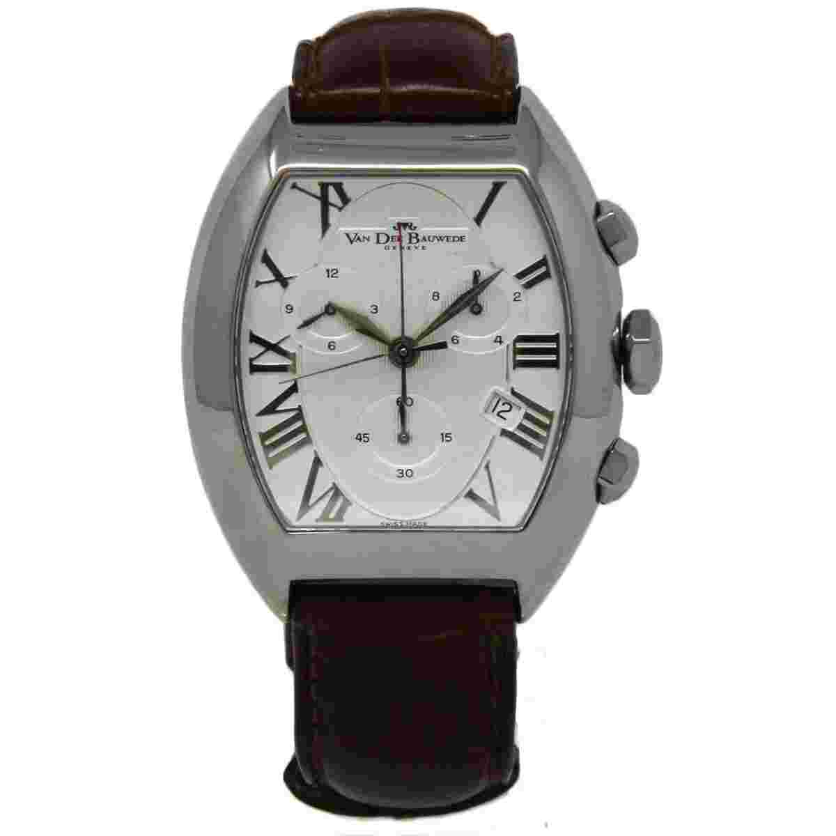 Van Der Bauwede Magnum Commander Chronograph Cal.25 Silver 1YrWarranty #I2192