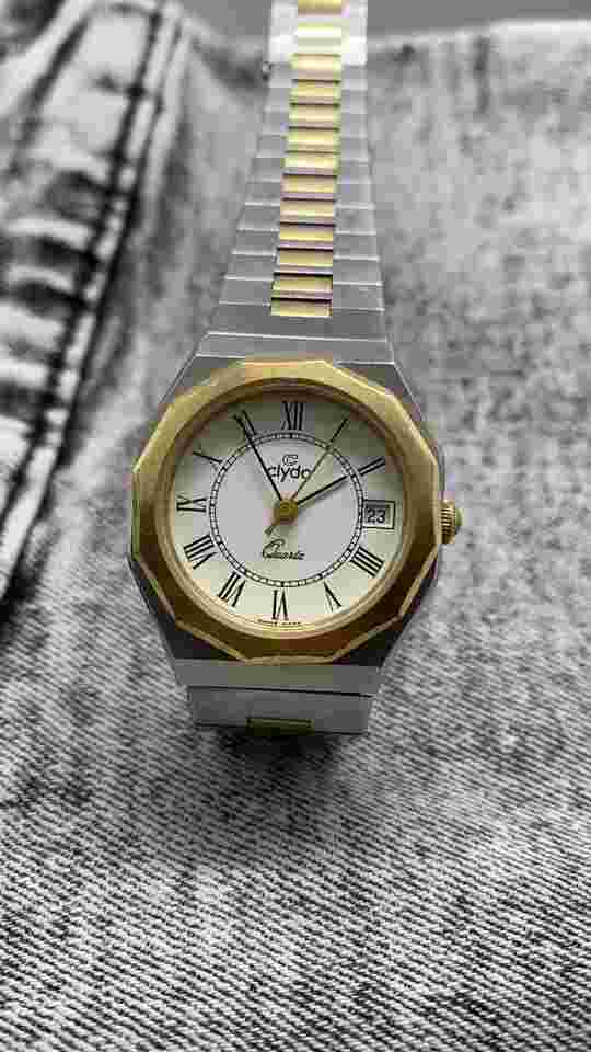 Vintage Watch Clyda Styl Cartier Santos Quartz  Swiss Made 27MM Writwatch 1970s