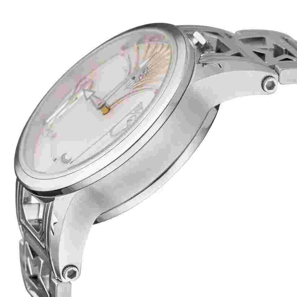 Watchstar Automaton Swiss Made Animated Dial PLatinum Finish 48mm Golf Watch