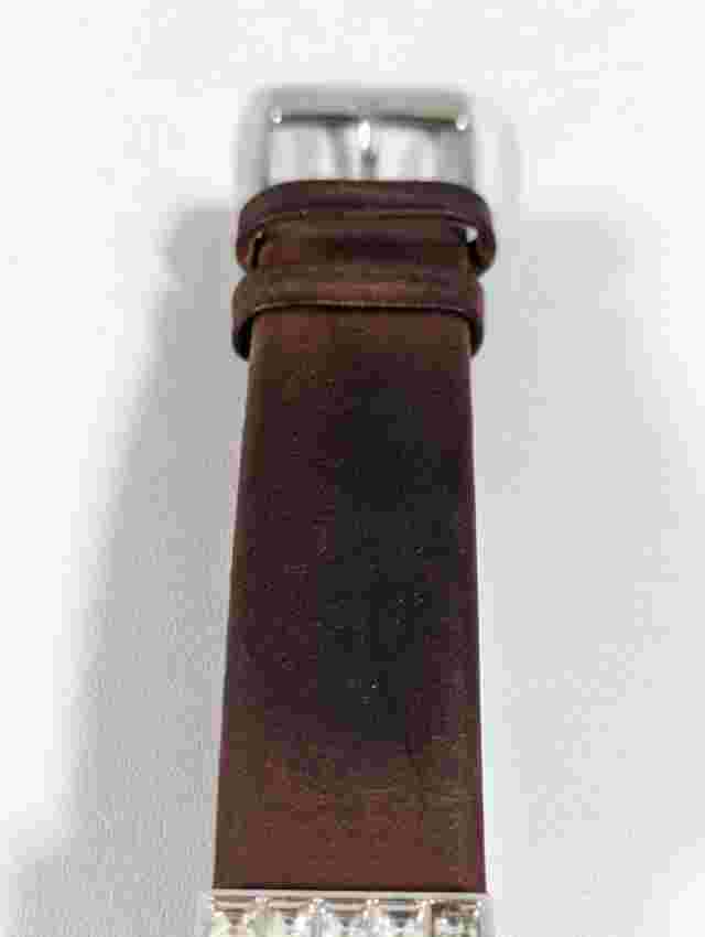 Suzanne Somers Brown Dial Crystal Accent Rectangle Case Leather Band Watch
