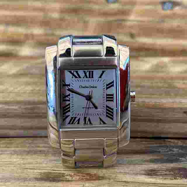 Charles Delon Vogue Mens Watch Gray Stainless Steel Silver Water Resistant