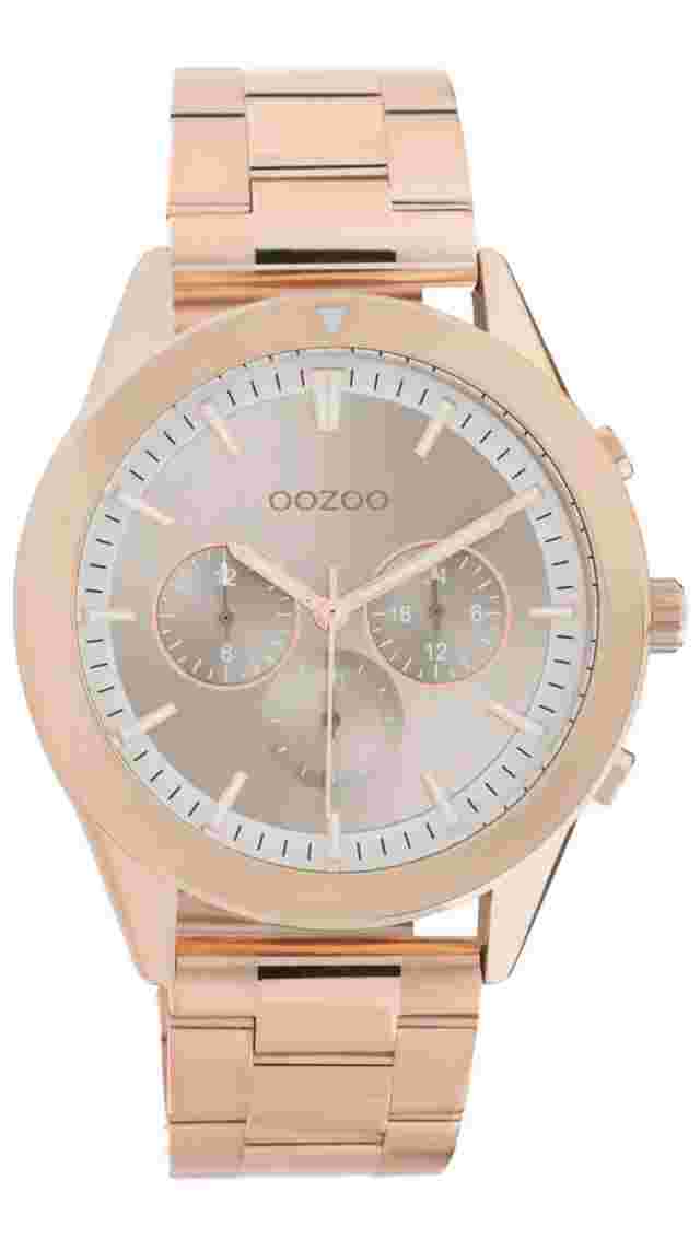 OOZOO Timepieces watch with rose gold metallic bracelet strap and dial C10848
