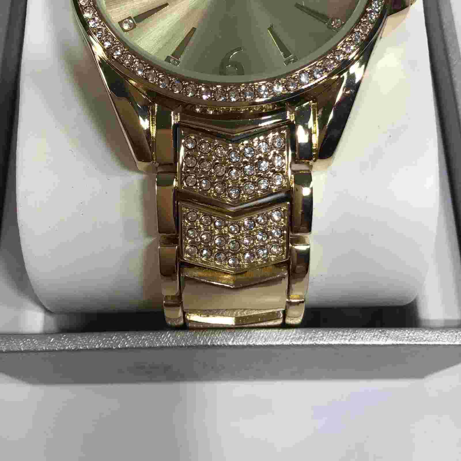INC Fashion Watch Gold Tone Stainless Crystal Design