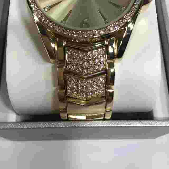 INC Fashion Watch Gold Tone Stainless Crystal Design