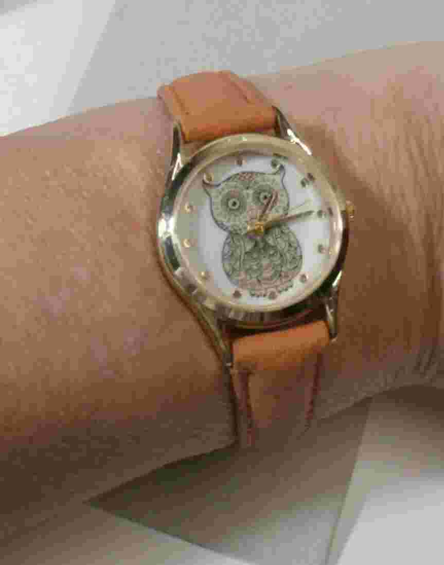 Vintage Maurices Owl Watch Very Good Condition - Orange Band