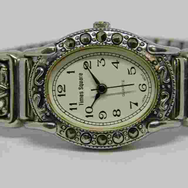 Times Square 5256QB Marcasite's Quartz Women's Watch Sz. 6 1/4" New Battery