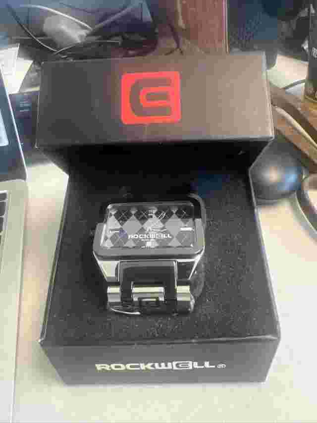 Rockwell Time Duel Time Silver Case/Black Case/Gray Argyle Dial Mens Watch DT109