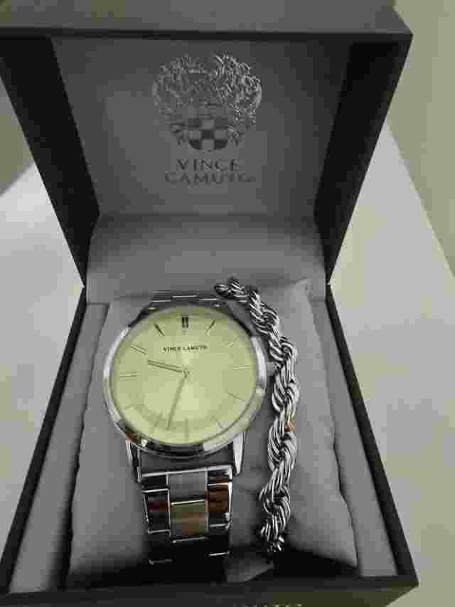vince camuto men's watch and bracelet