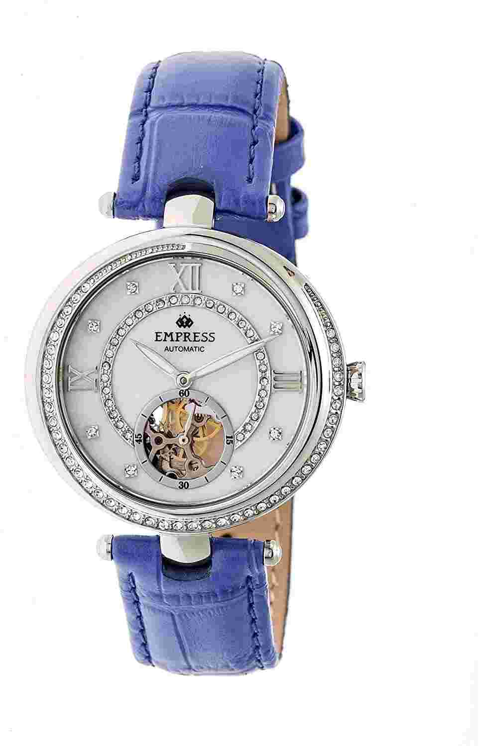 Stella Women's Automatic Purple Genuine Leather Silver Watch EMPEM2103