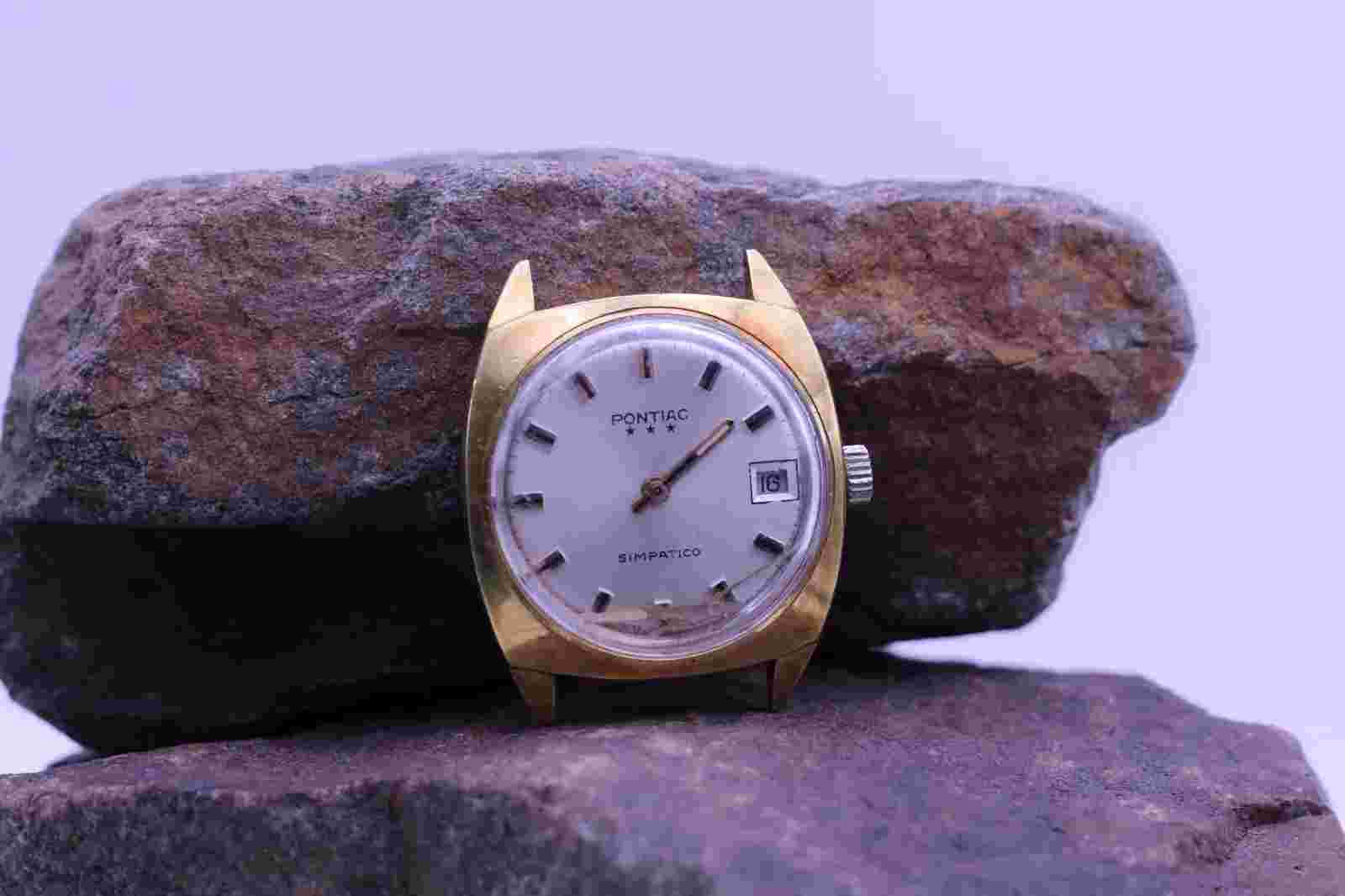 PONTIAC SYMPACTICO 17j SWISS MEN'S WRIST WATCH 31.7x38.6mm CASE 18.2mm LUG (CK)