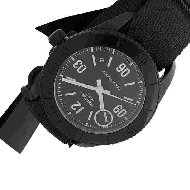 TOM FORD TF0120248283 N.002 OCEAN PLASTIC SPORTS WATCH MEN'S MATTE BLACK OCEAN