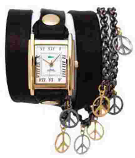 LA MER Multi Peace Black Wrap Watch