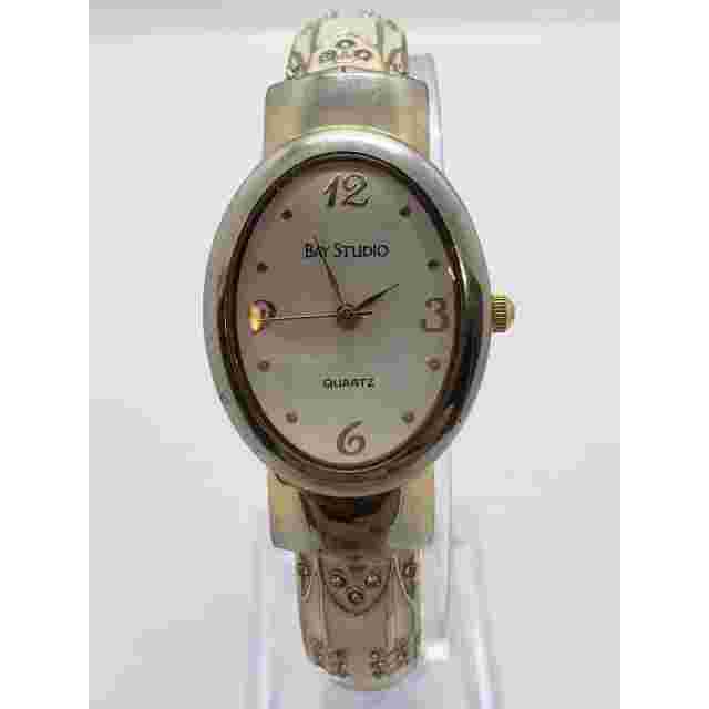 Bay Studio women's watch. BYS142 318. Oval face, ornately decorated bangle band