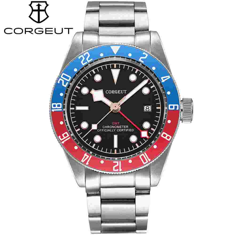 41Mm CORGEUT GMT Waterproof, Sport, Automatic Mechanical Watch
