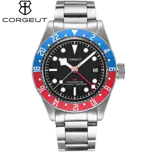 41Mm CORGEUT GMT Waterproof, Sport, Automatic Mechanical Watch
