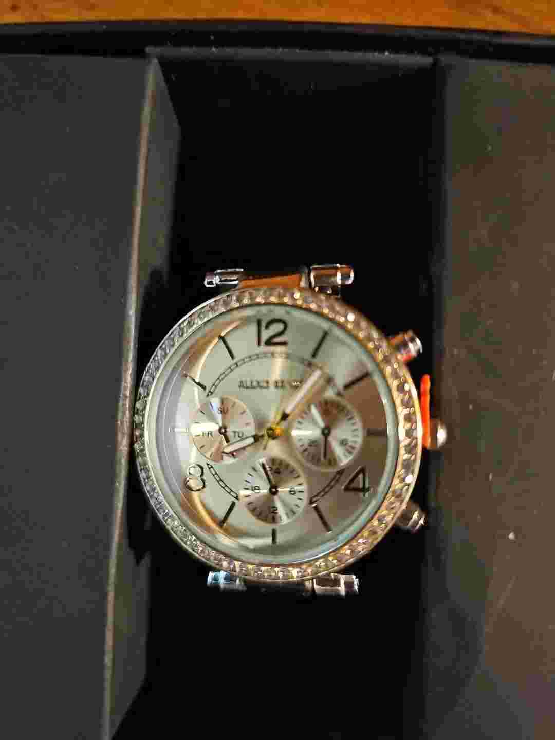 Alexis Bendel Ladies Analog Silver Gold Tone  Watch & Wallet Gift Set