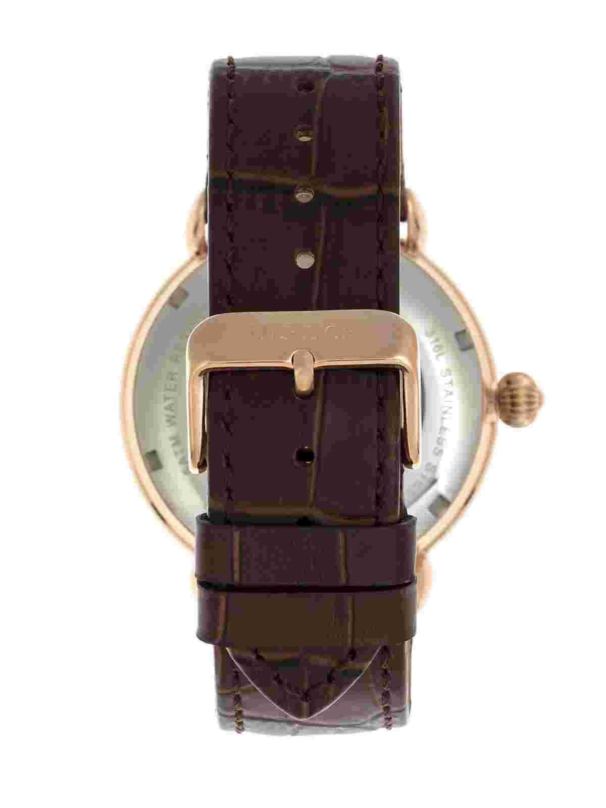 Heritor Mattias Automatic Brown Leather Men's Watch with Date Indicator HR8406