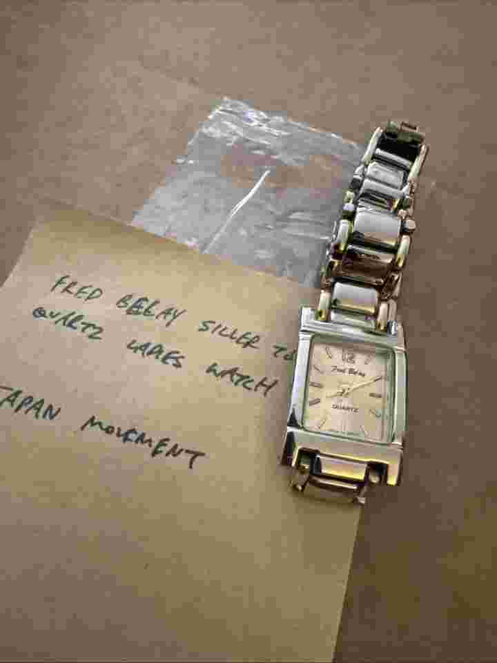 Fred Belay Women's Silver Tone Quartz Watch Black Dial