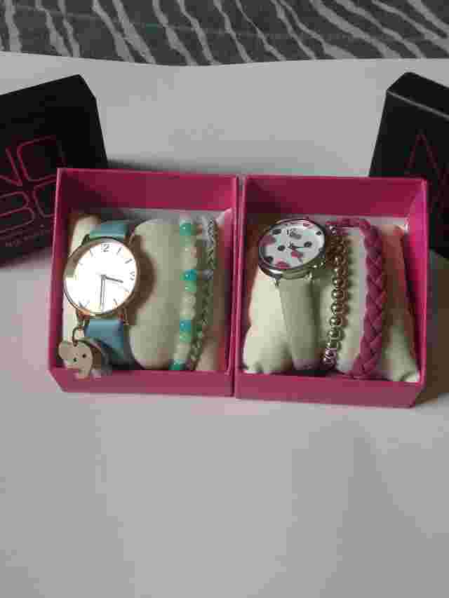 New 2 No Boundaries Watches With Bracelets Pink & Blue Fashion Accessories