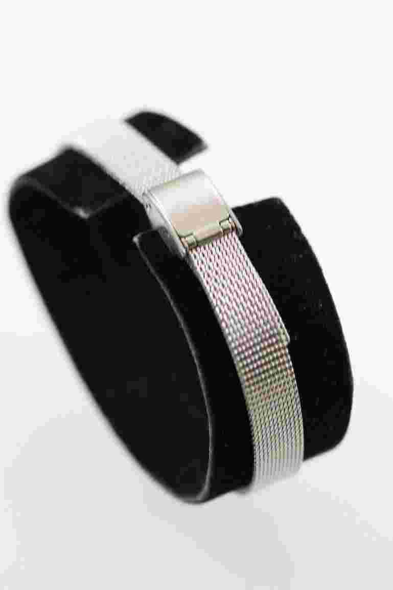 Mudd Watch Women Silver Stainless Steel Mesh Battery Purple Water Resist Quartz