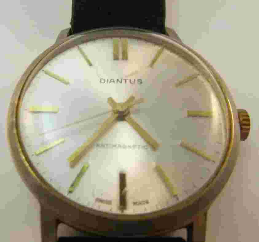 Vintage Diantus Swiss Mechanical Mans Watch Antimagnetic Estate Find Very Good