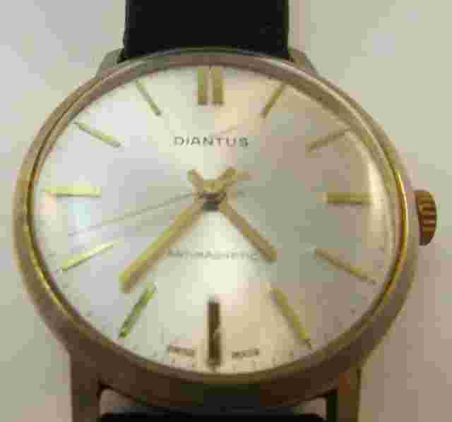 Vintage Diantus Swiss Mechanical Mans Watch Antimagnetic Estate Find Very Good