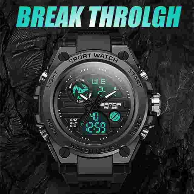 Fashion Military Men's Sport Digital Quartz Analog Waterproof Wrist Watch 2023