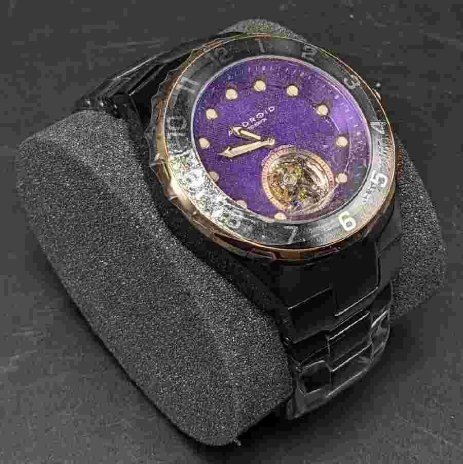 Android Tourbillon AD650 Men's Watch Purple Dial Limited Edition 33/500