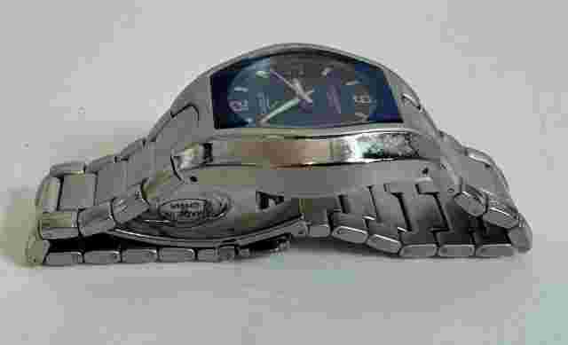 Clique Men Silver Blue Japan Movement Quartz Watch Needs Battery Water Resistant