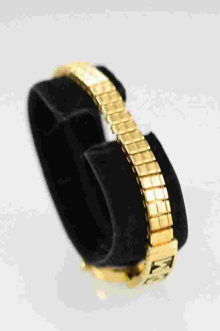 Cache Watch Women Stainless Steel Gold Stretch Water Resist Battery MOP Quartz