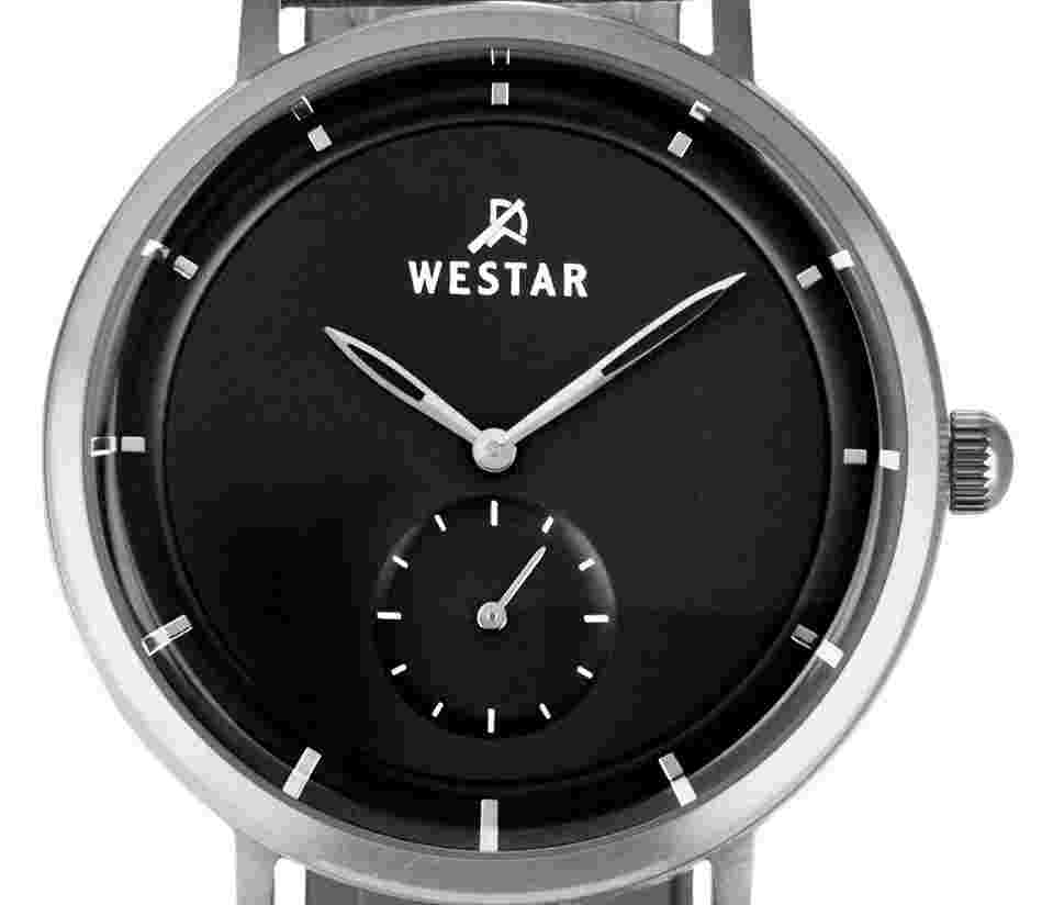 Westar Profile Leather Strap Black Dial Quartz 50246STN103 Men's Watch