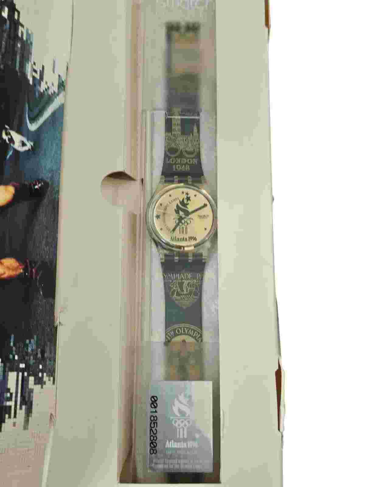 Swatch Green Gold Watch Centennial Olympic Games Atlanta 1996 Boxed Unused