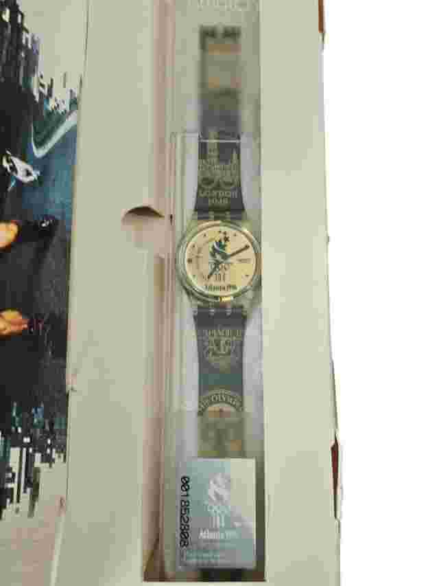 Swatch Green Gold Watch Centennial Olympic Games Atlanta 1996 Boxed Unused