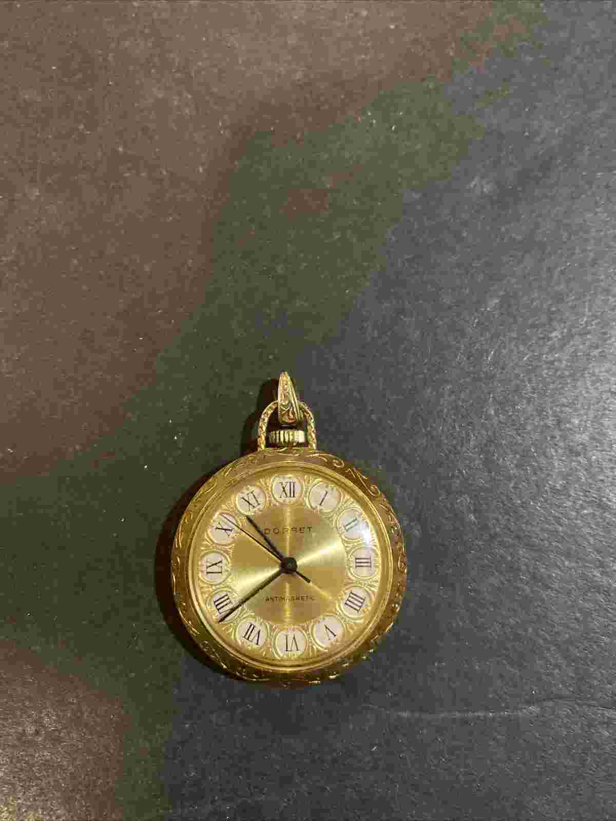 Vtg Dorset Swiss Made Antimagnetic Pendant Watch