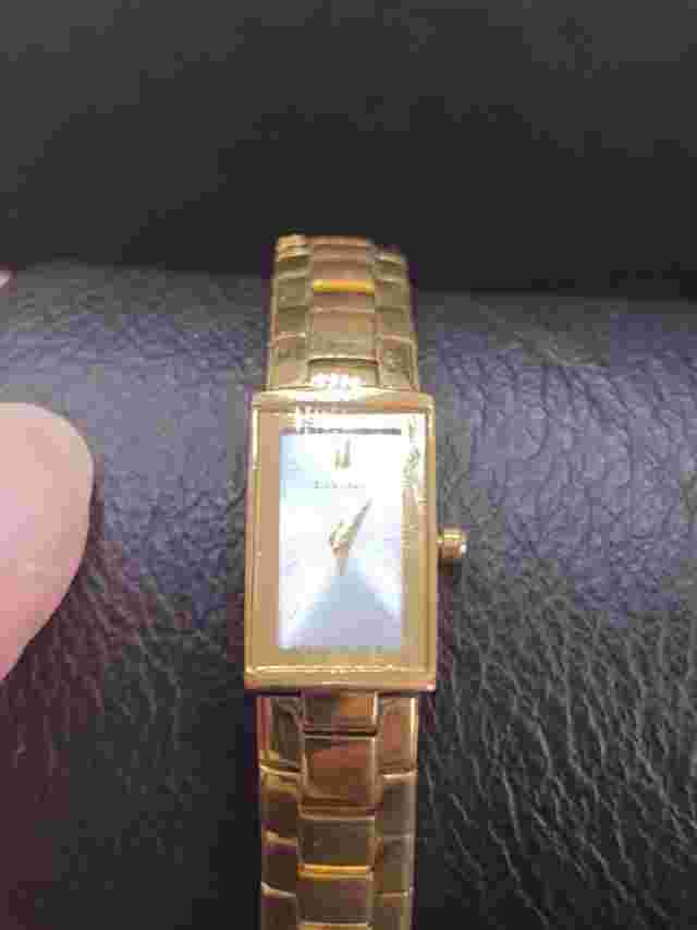 1990s VINTAGE ORIGINAL LASSALE LADIES GOLD WATCH MOP DIAL New Battery
