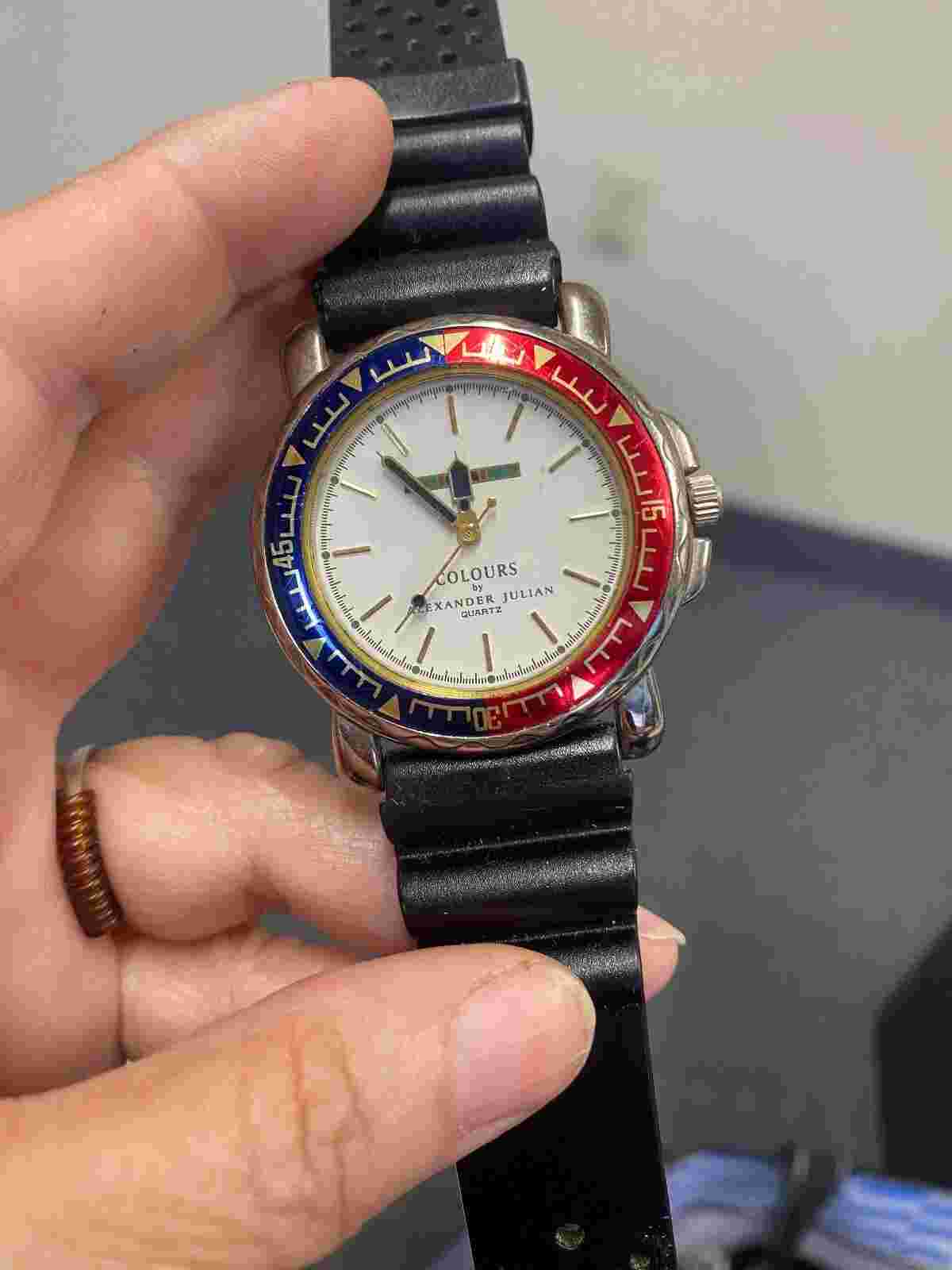 Vintage Colours S/S Quartz Fashion Watch By Alexander Julian (Paris France)