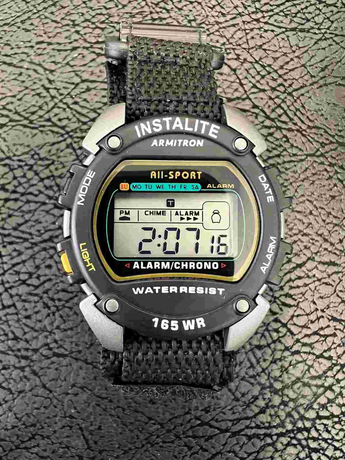 Armitron Sport Men 40/6623 Chronograph Round Gray and Black Nylon Strap Digital