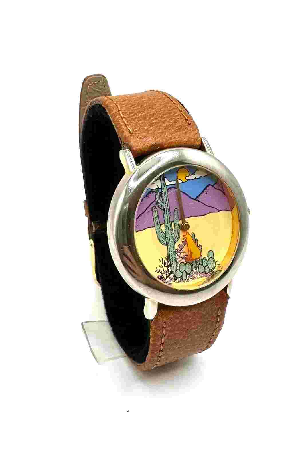 VTG Parmex Unisex Quartz Watch Desert Dial ~New Battery