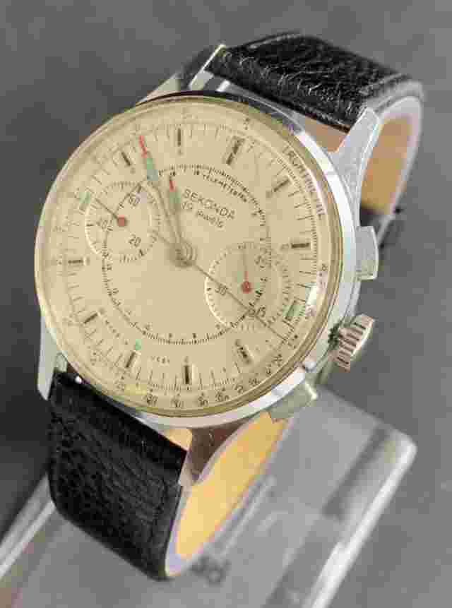 SEKONDA - POLJOT Chronograph Vintage USSR Watch Cal. 3017 , 19 Jew.