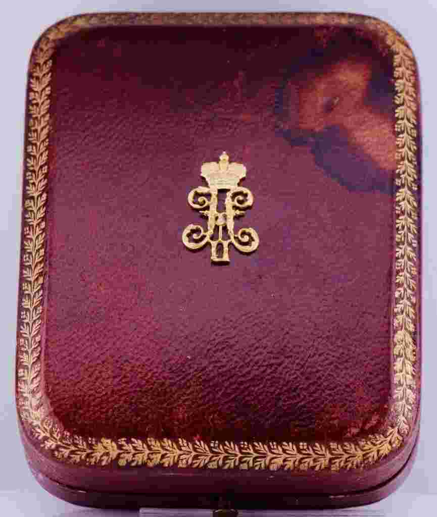 Antique Imperial 18k Gold Enamel Full Hunter Pocket Watch-Royal Award by Tsar