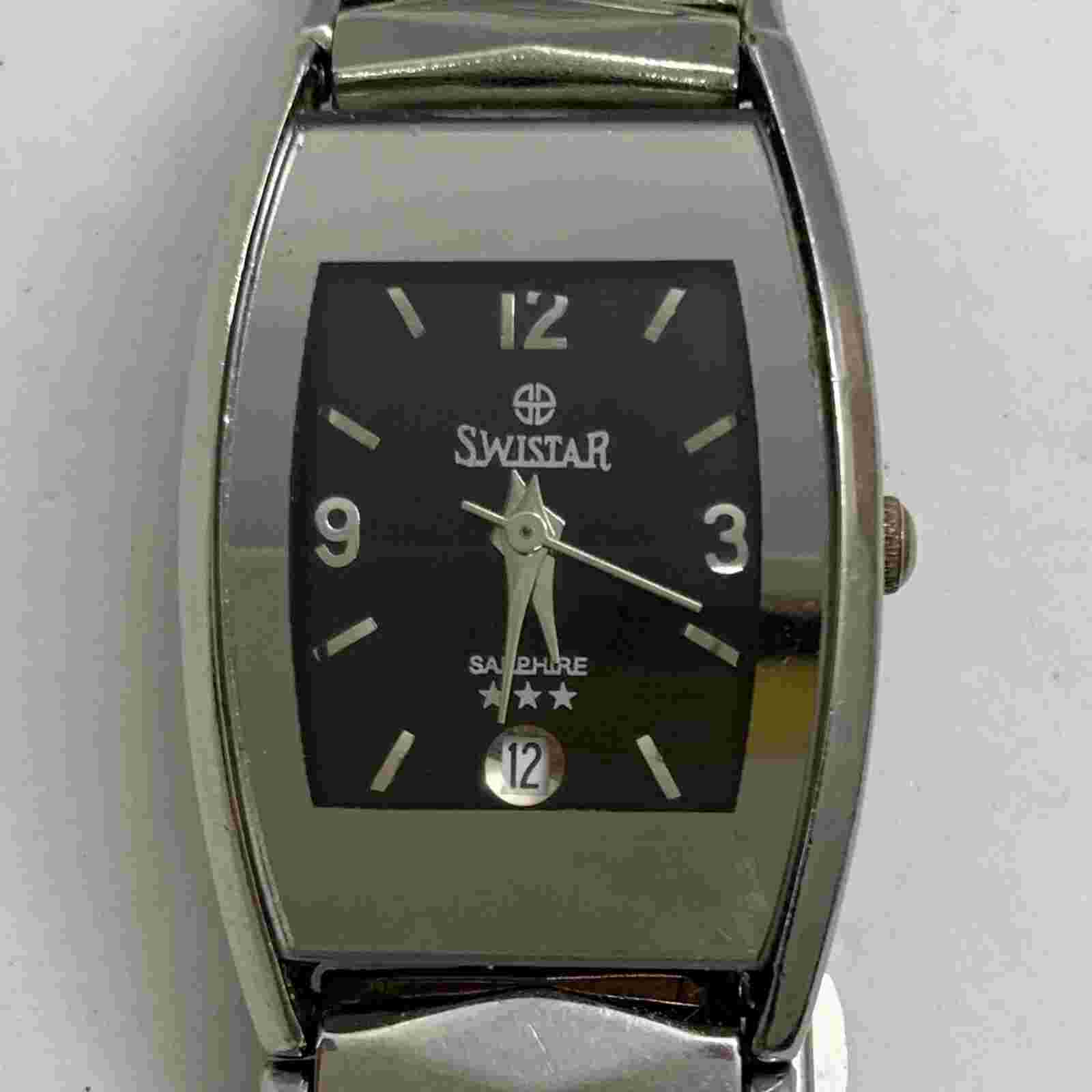 Swistar Women watch 23K Gold electroplated date Swiss  6.5” running