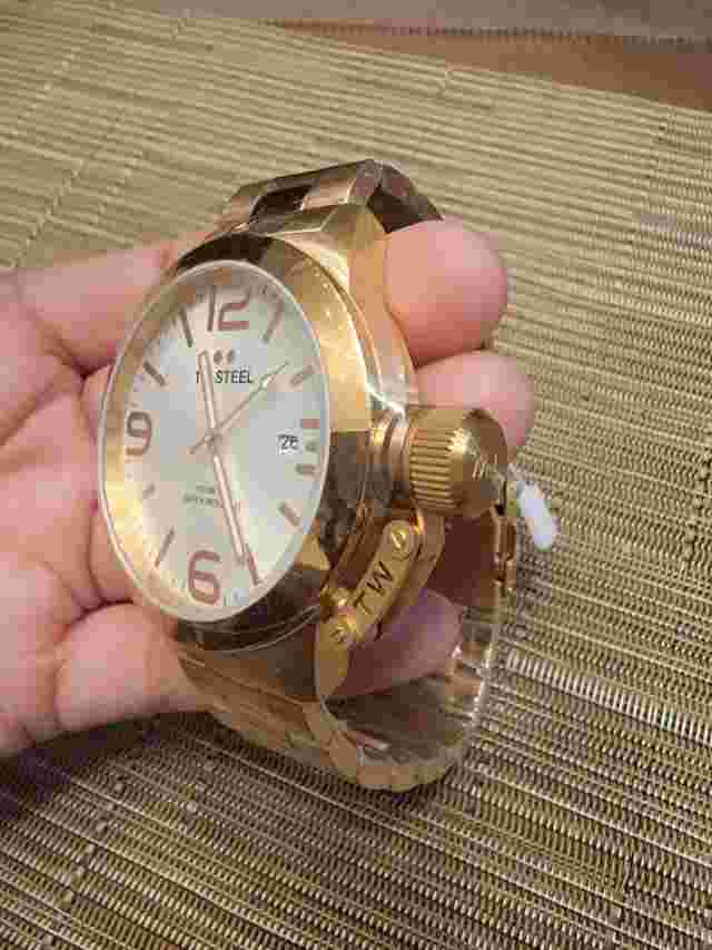 TW STEEL MEN'S CANTEEN CB162  WATCH WITH SILVER DIAL AND ROSE GOLD 50mm New