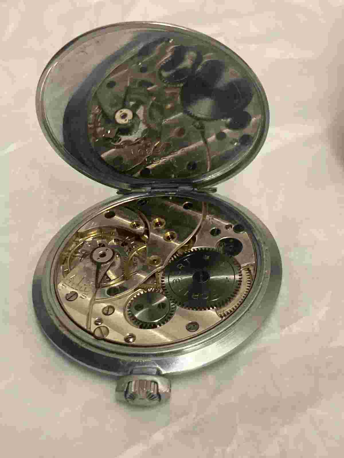 WWII CORTEBERT EXTRA Officer's Military pocket stop watch Black Explorer